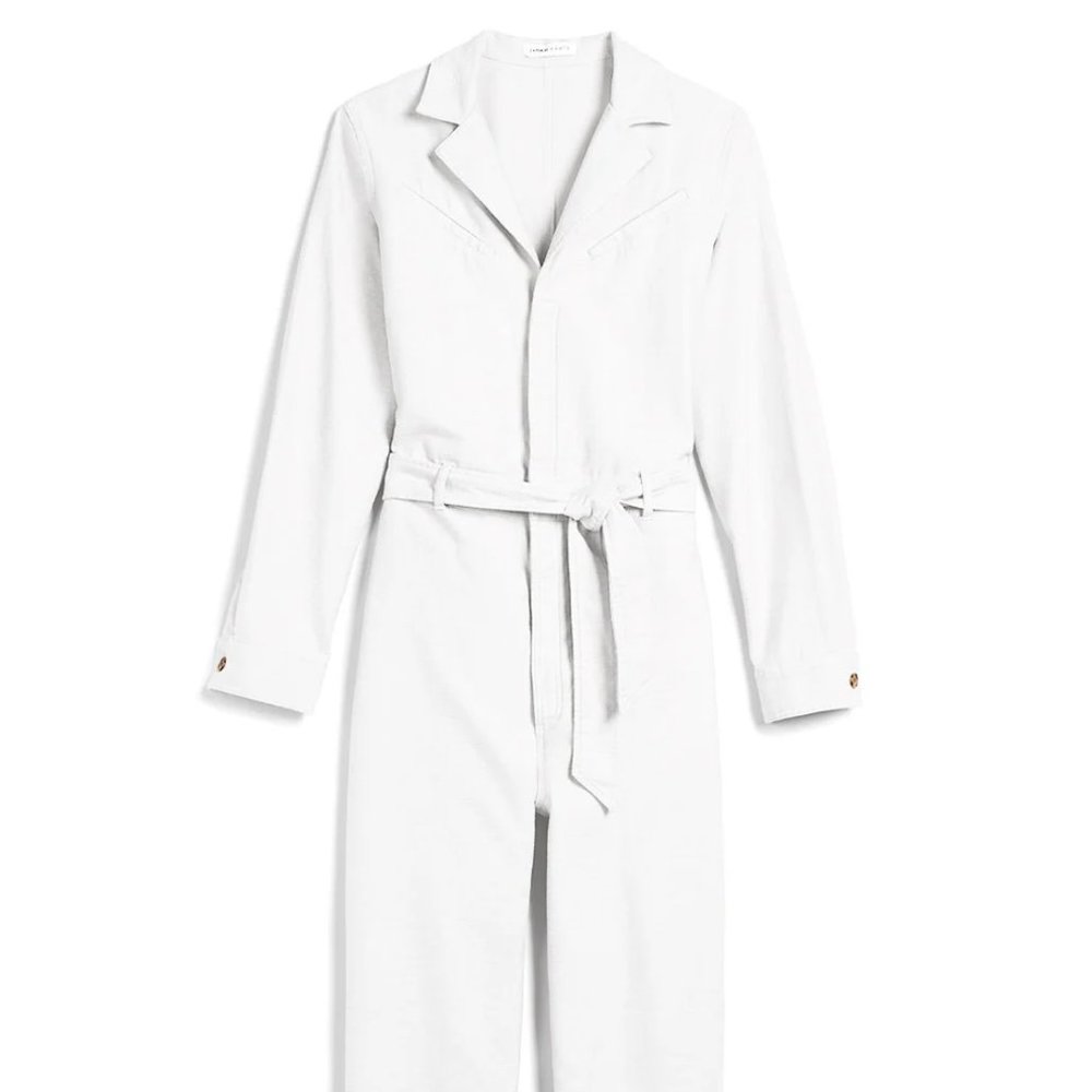 Karla Welch x Express White Denim Jumpsuit/Coveralls